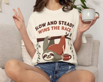 Slow Coffee Sloth Vintage | Graphic Tee