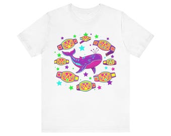 Purple Alien Whale Wrestling Champion | Graphic Tee