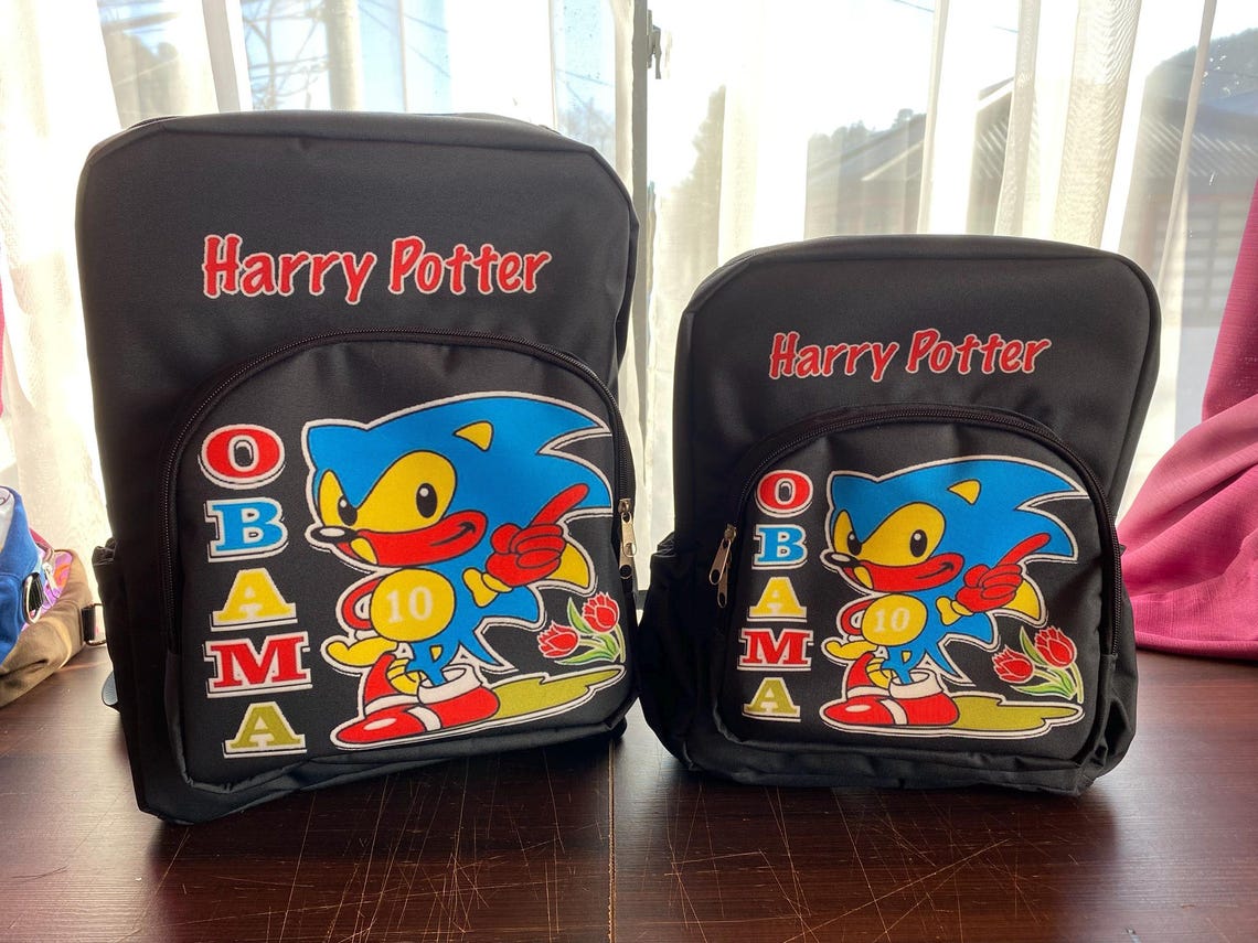 Obama Backpack Harry Potter Obama Sonic 10 Handmade Backpack - Etsy