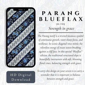 Parang Blueflax Batik Telefontapet - Lyxig Blå Blommig Javanesisk Kulturarvsdesign