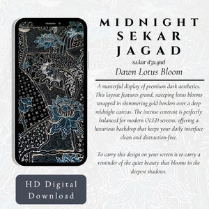 Midnight Sekar Jagad Modern Batik Wallpaper - Dawn Lotus Bloom