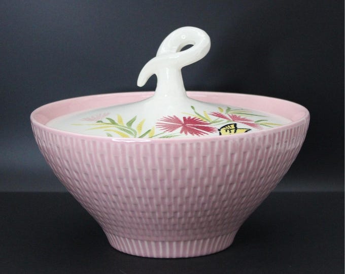 Vintage Red Wing Pottery Pink Spice Casserole with Lid 1.75 Quarts