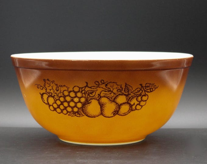 Vintage Pyrex Old Orchard 2.5L Mixing Bowl Orange Brown 403