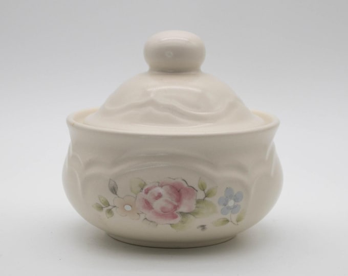 Vintage Pfaltzgraff Tea Rose Sugar Bowl with Lid USA Stoneware