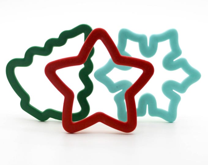 Wilton Comfort Grip Cookie Cutters Lot of 3 Christmas Tree Star Snowflake Set