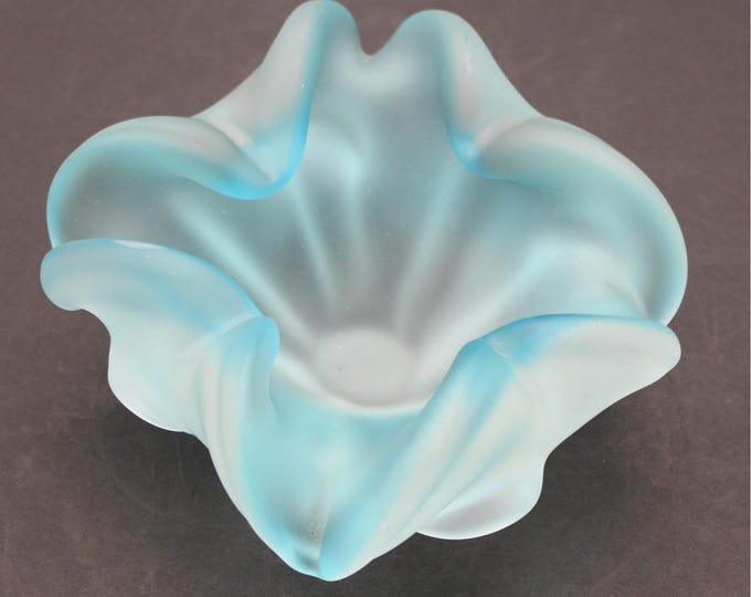 Murano Glass Bowl Vintage Mid Century Satinato Frosted Italian Art **Appraised**