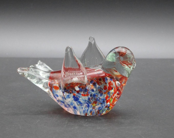Vintage Murano Style Art Glass Hand Blown Bird Paperweight