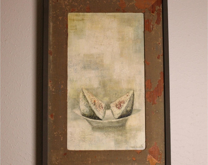J. Luis Toledo Signed Original Still Life Painting Figs Mid Century