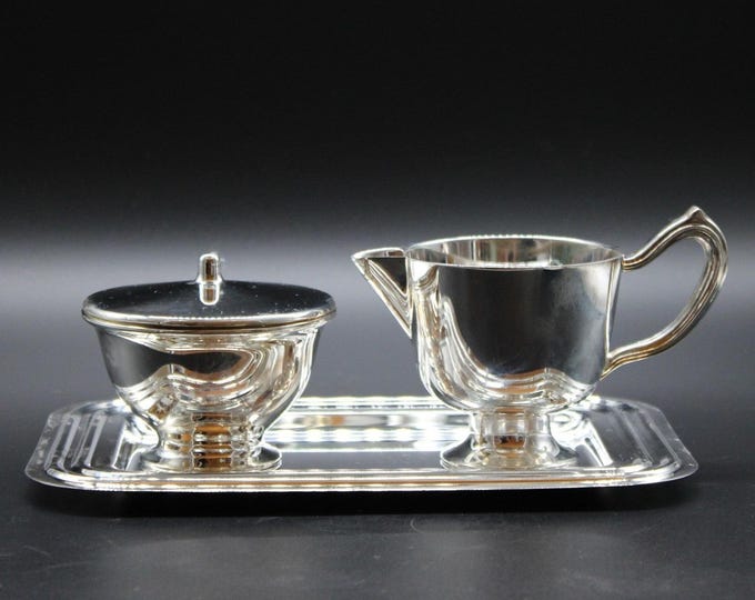 Godinger Silver Art Company Cream and Sugar Holders with Tray