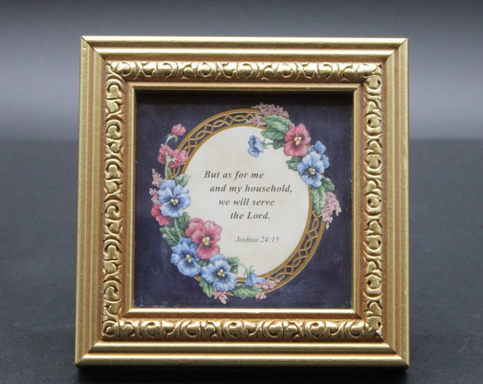 Vintage 1997 Heartfelt Collection Simple Truths Framed Mini Print Joshua 24 15