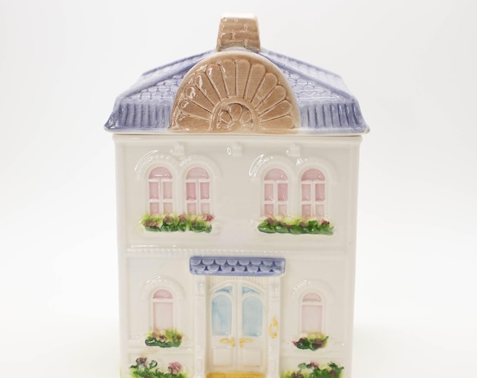 Vintage Avon Hand Painted Ceramic Canister Cookie Jar