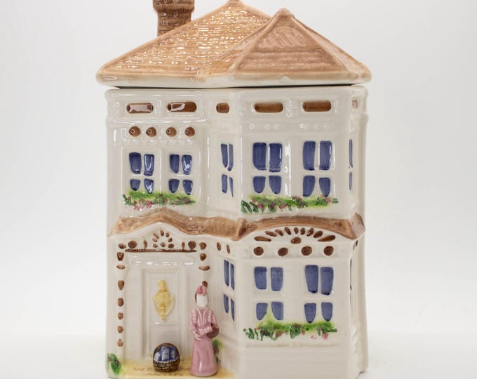 Vintage Townhouse Hand Painted Cookie Jar