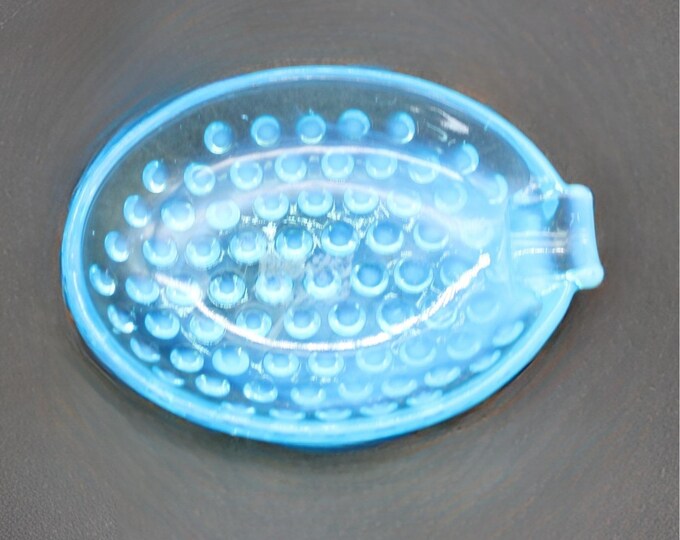 Vintage Fenton Blue Opalescent Hobnail Glass Oval Ashtray Trinket Dish 4"