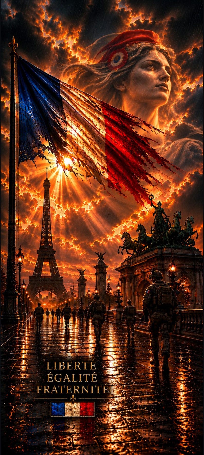 Marianne – Smartphone Wallpaper – French Flag – Patriotic Illustration ...