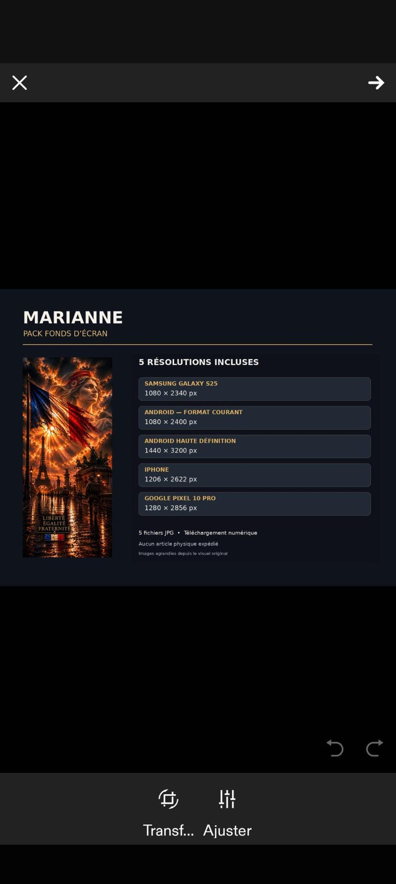 Marianne – Smartphone Wallpaper – French Flag – Patriotic Illustration ...