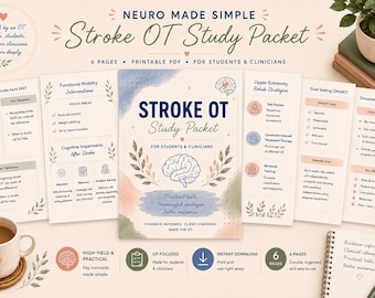 Stroke OT Study Packet | Neuro Made Simple | Neuro Rehab Cheat Sheet PDF for Students & Clinicians