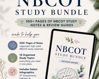 NBCOT Study Bundle | OT Notes, Review Guides, Pediatrics, Neuro, Hand Therapy, Wheelchairs, Frames of Reference & More