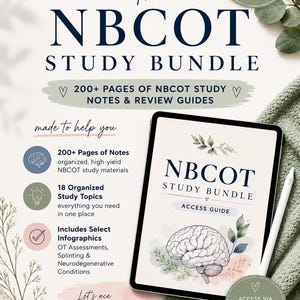 NBCOT Study Bundle | OT Notes, Review Guides, Pediatrics, Neuro, Hand Therapy, Wheelchairs, Frames of Reference & More