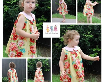 The Olivia Open Back Blouse and Summer Dress PDF Pattern Sizes 12m 18m 2 3 4 5 6 7