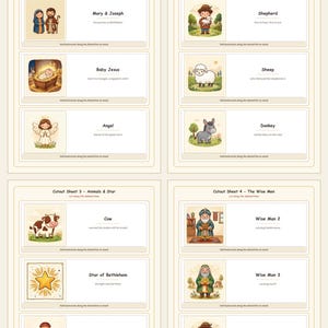 Nativity Scene Printable Craft for Kids, Stand-Up Characters, Colour & Colour-Your-Own, Christmas Story PDF | Instant Download