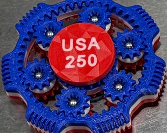 USA 250 Commemorative Planetary Fidget Spinner | July 4 2026 Patriotic Desk Toy