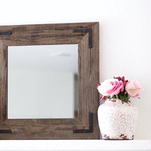 Wood Mirror, Rustic Wall Mirror, Small Wall Mirror, Rustic Mirror, Reclaimed Wood Mirror, Decorative Mirror, Farmhouse Mirror, Small Mirror