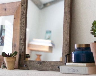 Wood Mirror, Rustic Wall Mirror, Wall Mirror, Vanity Mirror, Bathroom Mirror, Rustic Mirror, Reclaimed Wood Mirror, Mirror, Mirrors, Home