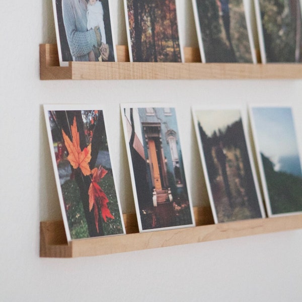 Hardwood Photo Ledge: Picture Shelf for Art & Vinyl
