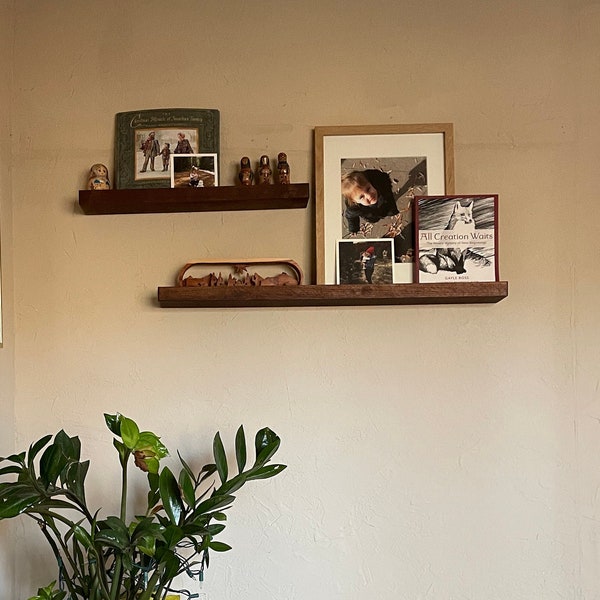 Picture Ledge Gallery Shelf for Displaying Framed Art and Photography, 60" Wall Mount Ledge Shelf, Photo Gift for Her and Him