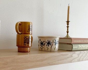 White Oak Wooden Floating Shelves with Hidden Bracket, Kitchen Wall Shelves, Floating Shelves in Walnut, Maple, Oak, and Pine