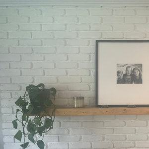 Rustic Floating Pine Wood Fireplace Mantel Shelf: Walnut, Pine, White Oak, Maple