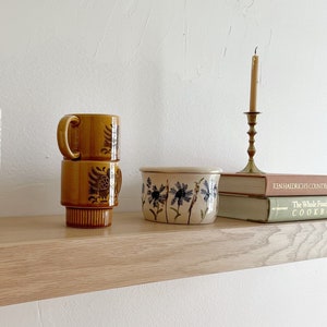White Oak Wooden Floating Shelves with Hidden Bracket, Kitchen Wall Shelves, Floating Shelves in Walnut, Maple, Oak, and Pine