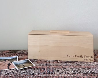 Personalized Monogram Box, Wood Engraved Recipe Box, Photo Box, Keepsake Box, Engraved Photo Box for Baby, Personalized Keepsake Box