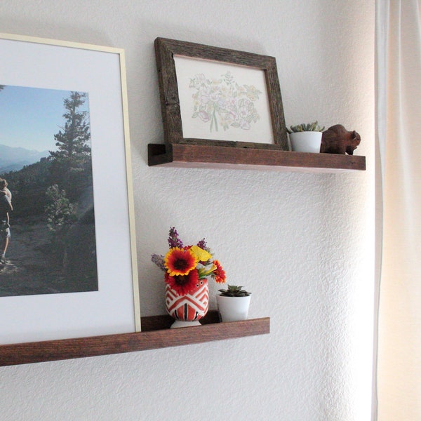 White Oak Picture Ledge: 60" Wall Mount Gallery Shelf