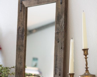 Reclaimed Wood Framed Mirror, Custom Sizes