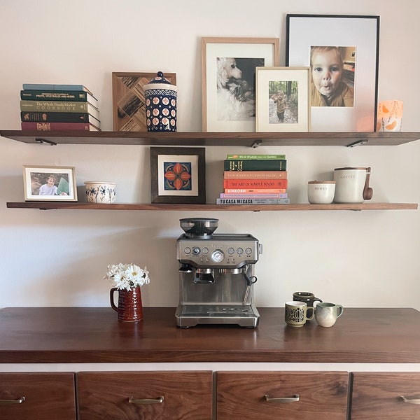 Solid Walnut Shelf: Modern Wood Shelves for Brackets