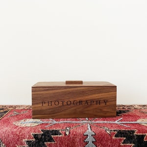 Wooden 4X6 Photo Storage Box With Lid Large - 5 x 7 Inch Photograph