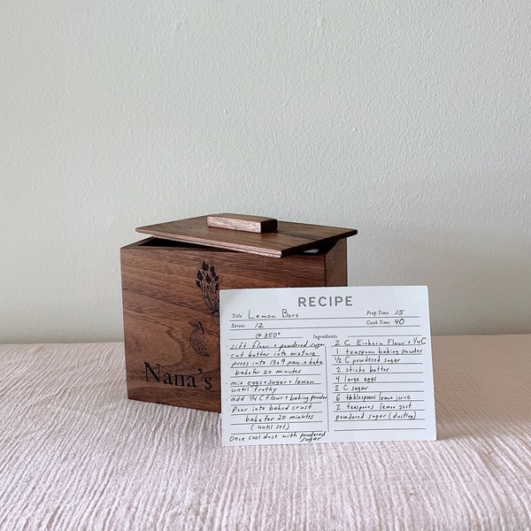 Wooden Recipe Box Etsy