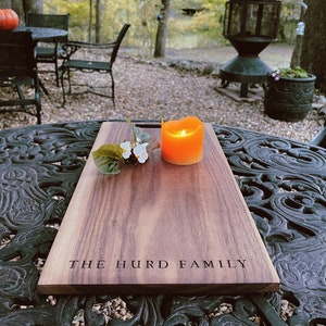 Personalized Walnut Charcuterie Board: Engraved Family Gift