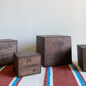 Personalized Breed Cremation Urn for Dogs and Cats, Walnut Wood Engraved Pet Urn For Ashes, Pet Urn Keepsake Box, Wood Box for Ashes