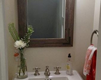 Rustic Wood Mirror, Reclaimed Wood Wall Mirror, Wall Mirror, Vanity Mirror, Bathroom Mirror, Rustic Mirror, Reclaimed Wood Mirror, Frame