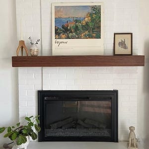 American Walnut Fireplace Mantel Shelf with Hidden Bracket