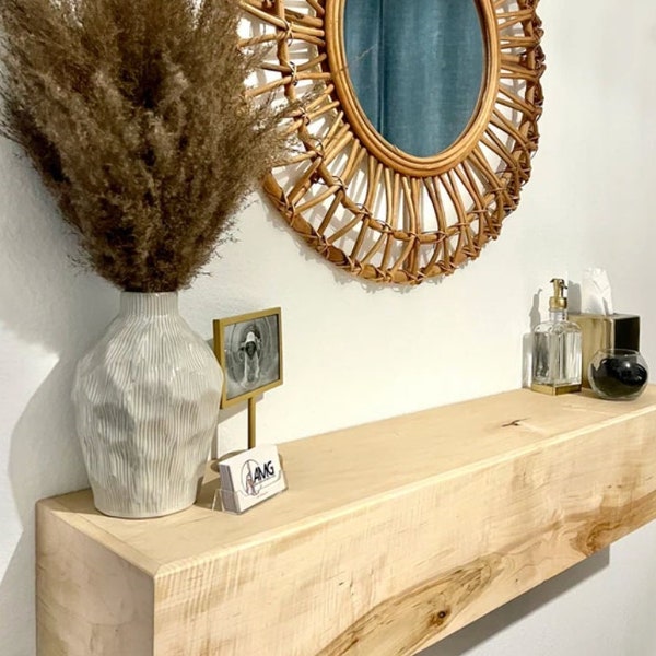 Wood Fireplace Mantel with Hidden Bracket: Walnut, Oak, Maple, Pine