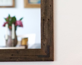 Large Wood Mirror, Rustic Wall Mirror, Large Wall Mirror, Vanity Mirror,  Large Bathroom Mirror, Rustic Mirror, Reclaimed Wood Mirror, Frame