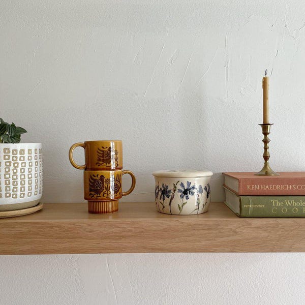 White Oak Floating Shelves: Handmade Modern Kitchen Shelving