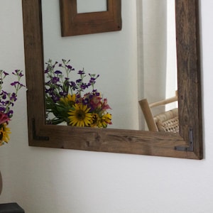 Reclaimed Wood Framed Mirror, Custom Sizes 30Wx36H (Brackets)