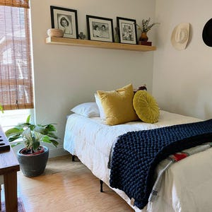 Custom Pine Floating Shelves: Rustic Wood Wall Shelves with Hidden Bracket image 18