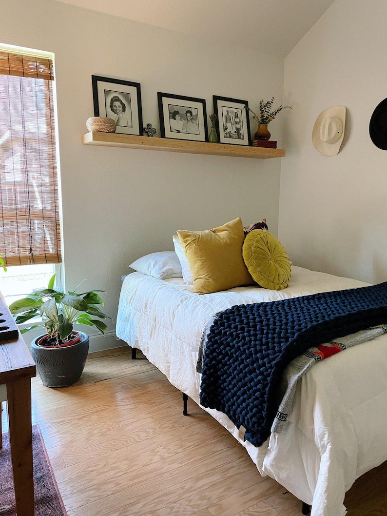 Custom Pine Floating Shelves: Rustic Wood Wall Shelves with Hidden Bracket image 18