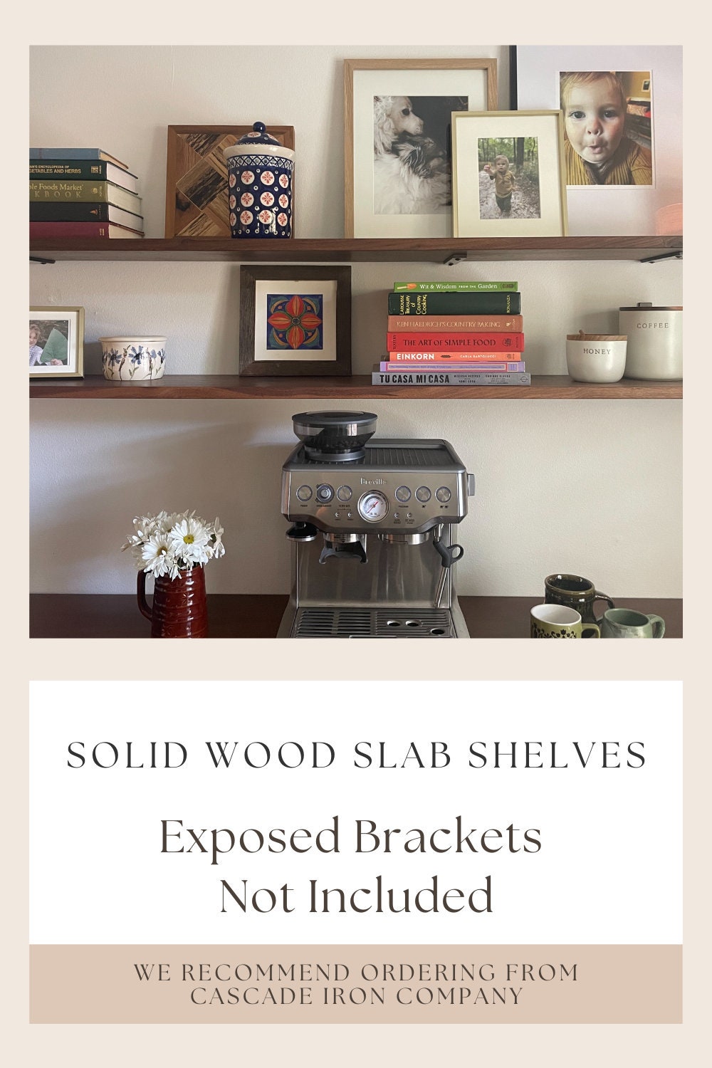Solid Wood Walnut Shelf, Wood Shelves for Exposed Brackets, Solid ...