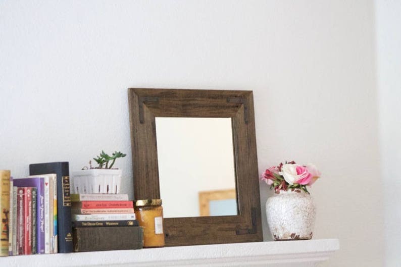 Wood Mirror Rustic Wall Small Reclaimed Decorative Farmhouse